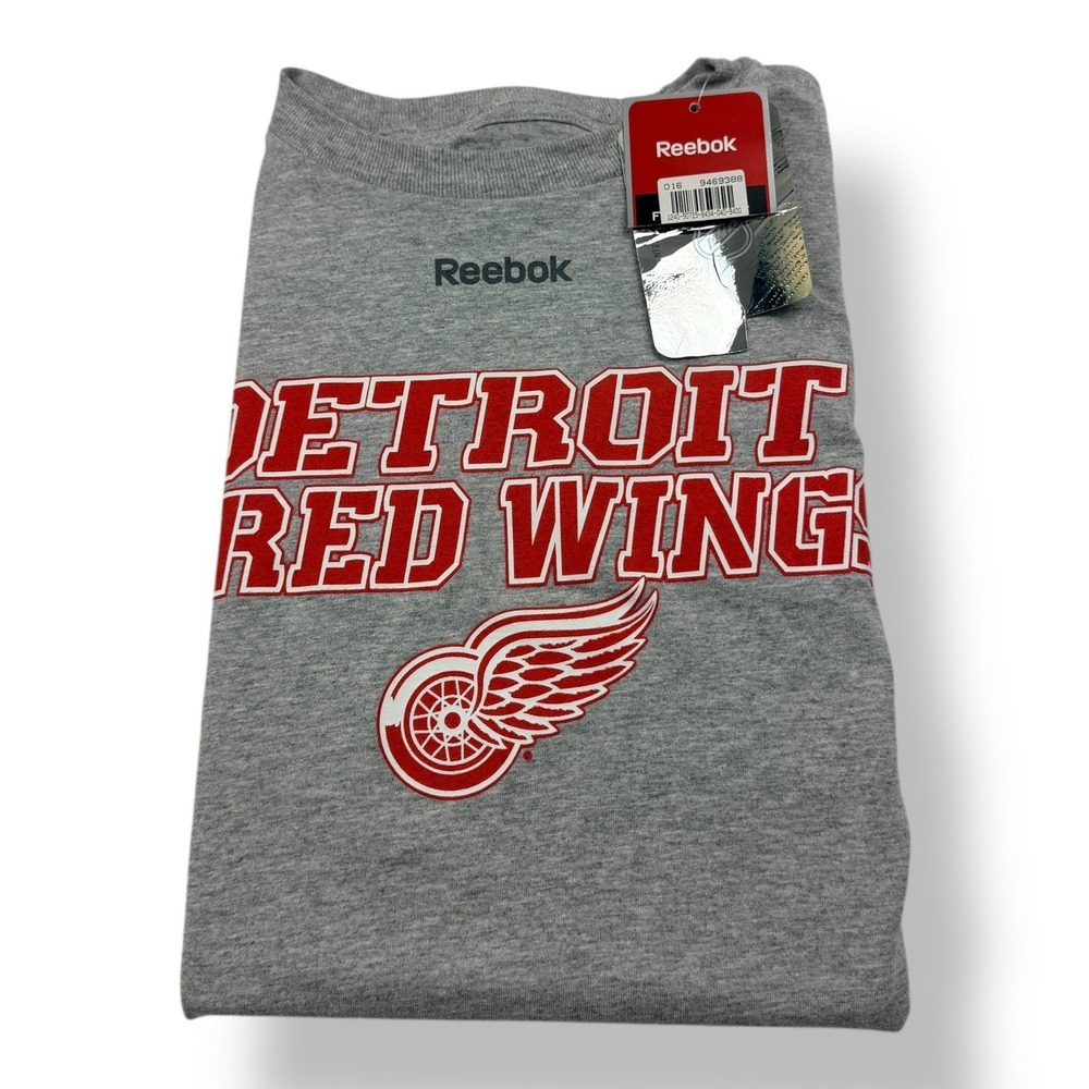 Reebok Detroit Red Wings NHL‎ Graphic T-Shirt Mens Medium Heather Gray NWT
